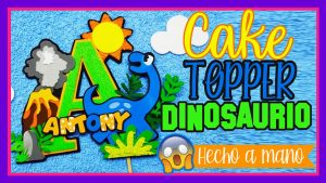 cake topper dinosaurio